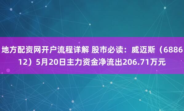 地方配资网开户流程详解 股市必读：威迈斯（688612）5月20日主力资金净流出206.71万元
