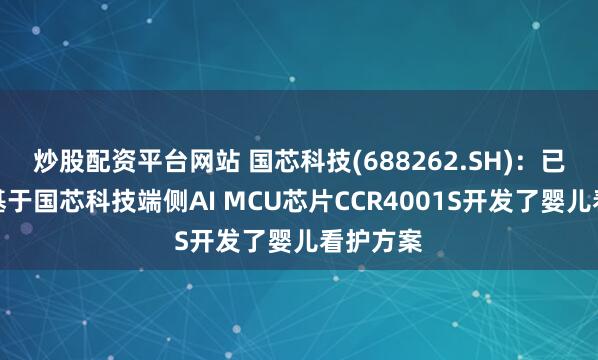 炒股配资平台网站 国芯科技(688262.SH)：已有客户基于国芯科技端侧AI MCU芯片CCR4001S开发了婴儿看护方案